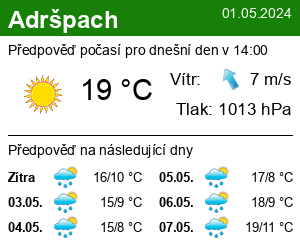 Počasí Adršpach - Slunečno.cz
