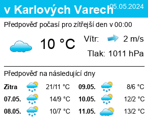 Počasí Karlovy Vary - Slunečno.cz