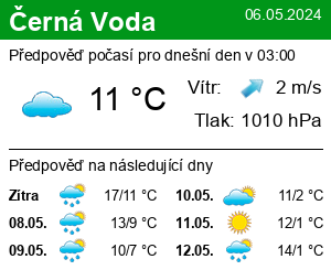 Počasí Černá Voda - Slunečno.cz