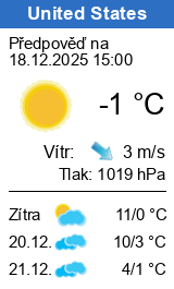Předpověď počasí United States Slunecno.cz