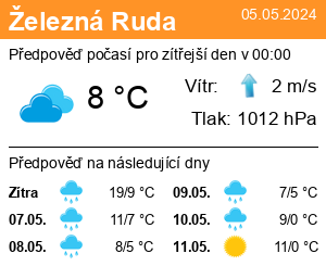 Počasí Železná Ruda - Slunečno.cz